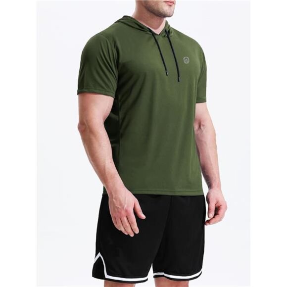 Dry Fit Workout Athletic Muscle Tank Top Running Shirts with Hoods - Picture 3 of 7